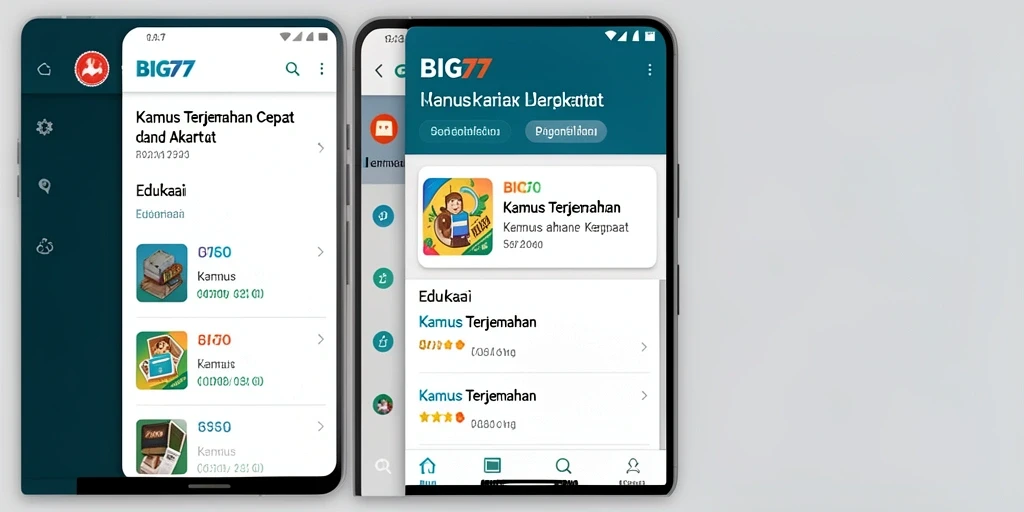 Antarmuka pengguna aplikasi BIG77 yang intuitif dan mudah digunakan.