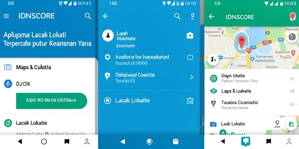 Tampilan utama antarmuka pengguna IDNSCORE untuk pelacakan lokasi.