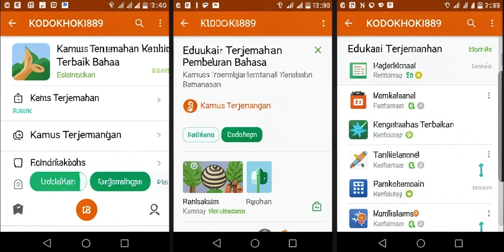 Tampilan antarmuka KODOKHOKI889 yang sederhana dan efektif untuk Kamus Terjemahan.